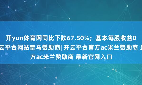 开yun体育网同比下跌67.50%；基本每股收益0.1613元-开云平台网站皇马赞助商| 开云平台官方ac米兰赞助商 最新官网入口